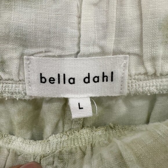 Bella Dahl Mint Green Linen Tie Dye Beach Boho Coastal Pull On Large Jogger Pant - Picture 3 of 7